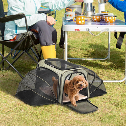 Faltbare Transporttasche für Katze & Hund – Grün, bis 7kg