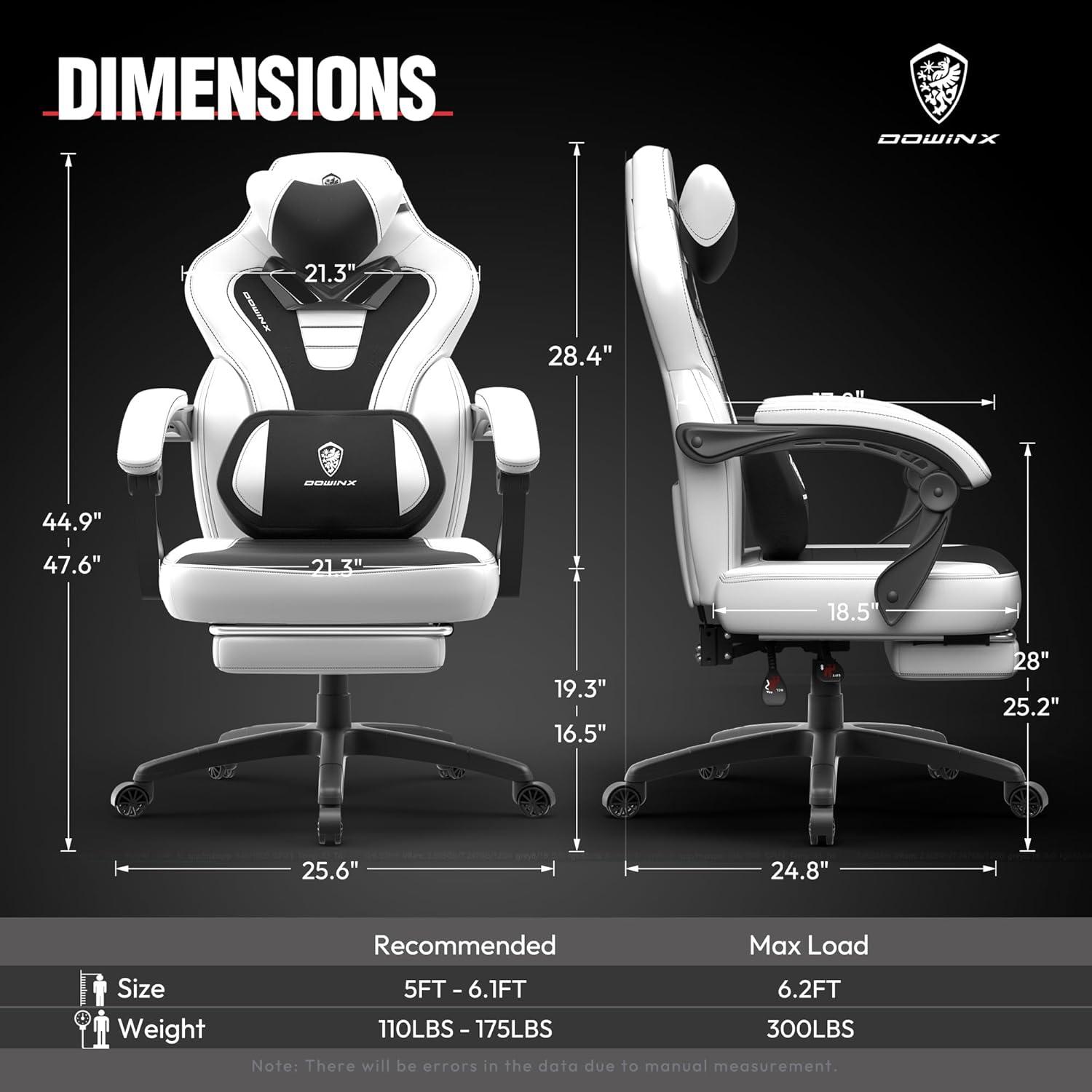 Gaming Stuhl mit Massage Fußstütze ergonomischem Design bis 150 kg