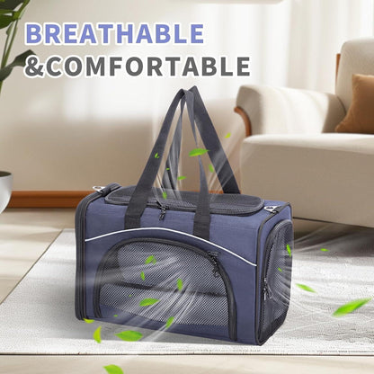Haustiertransporttasche für Flugzeug & Auto – Gepolstert, Blau, M