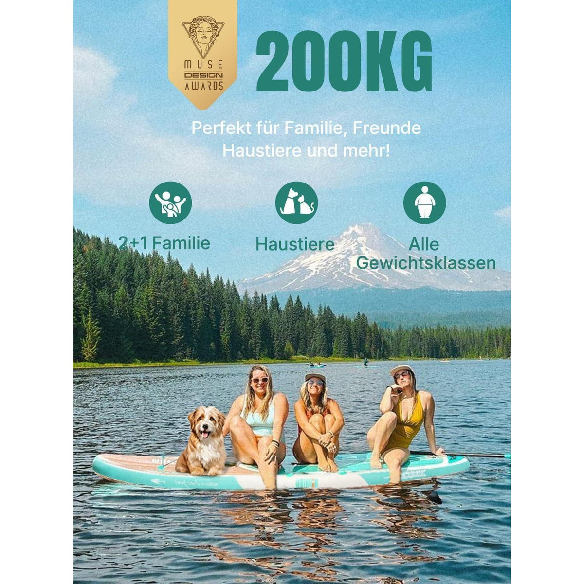 Aufblasbares Stand Up Paddle Board für Erwachsene mit Sitz und Zubehör