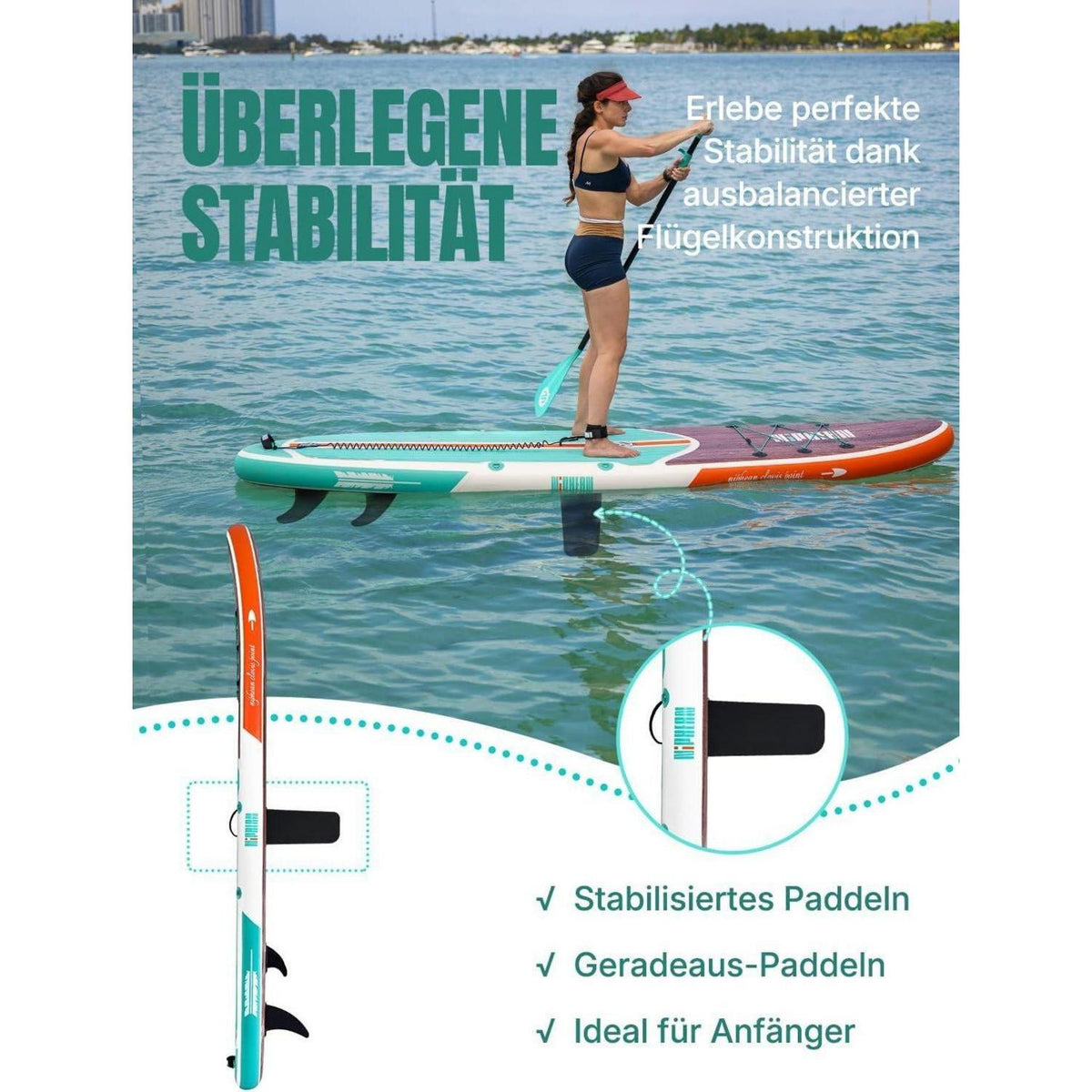 Aufblasbares Stand Up Paddle Board für Erwachsene mit Sitz und Zubehör