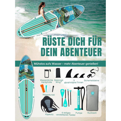 Aufblasbares Stand Up Paddle Board für Erwachsene mit Sitz und Zubehör