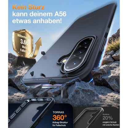 Militärschutz Hülle Samsung Galaxy A56 5G – Stoßfest & Kratzfest Schwarz