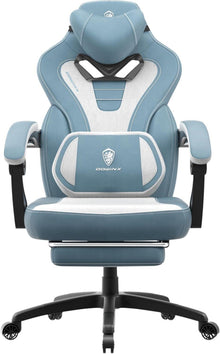 Gaming Stuhl mit Fußstütze und Massagefunktion, 150 KG, Blau
