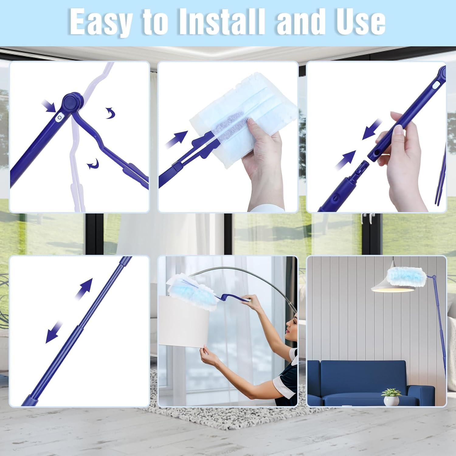 60er Staubmagnet Nachfüllpack Duster & Einweg Staubwedel mit Handgriff