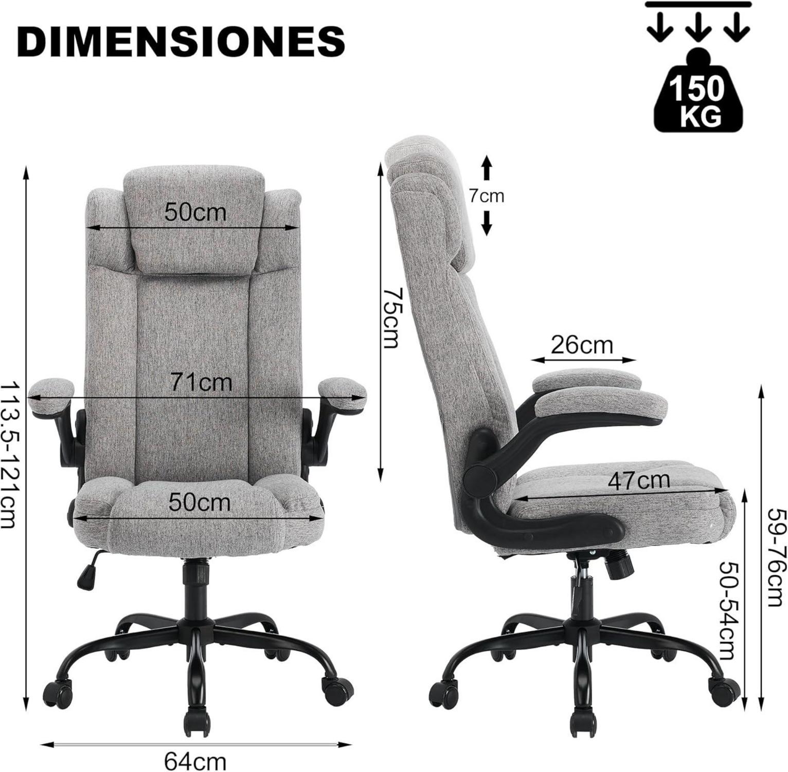 Ergonomischer Bürostuhl 150KG Belastbarkeit Schaukeln Hoher Rücken