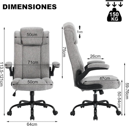 Ergonomischer Bürostuhl 150KG Belastbarkeit Schaukeln Hoher Rücken