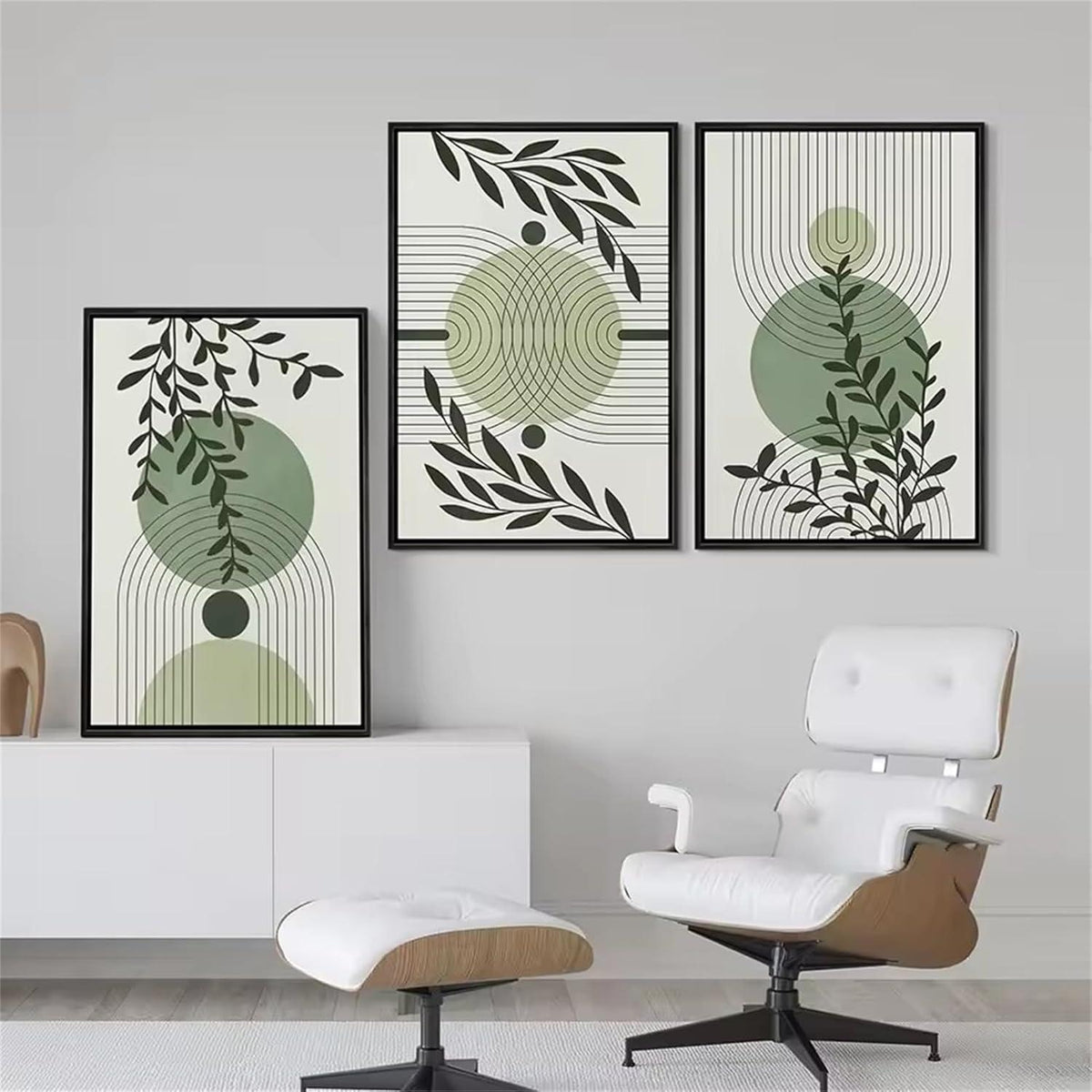 3er Set Boho Poster Grün Pflanzen Wandbilder Wohnzimmer Schlafzimmer