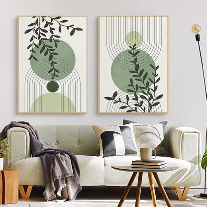 3er Set Boho Poster Grün Pflanzen Wandbilder Wohnzimmer Schlafzimmer