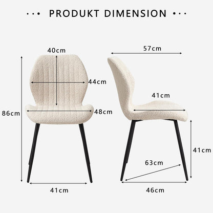 4er Set Esszimmerstühle Modern Beige Streifenmuster