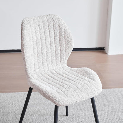 4er Set Esszimmerstühle Modern Beige Streifenmuster