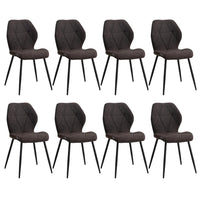 8 Esszimmerstühle Modern Gepolstert Schwarz Rautenmuster