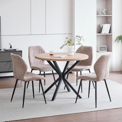 Moderner Esszimmerstuhl Set Braun - 4er Pack mit Streifenmuster