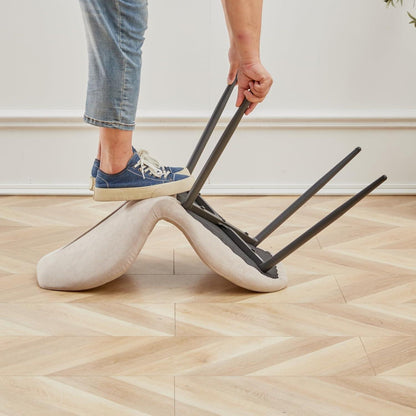 8 Esszimmerstühle Modern Beige Gepolstert mit Rautenmuster