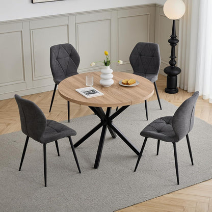 Moderner Esszimmerstuhl Set 4er – Gepolstert, Dunkelgrau