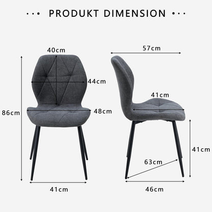 8 Esszimmerstühle Modern Gepolstert Dunkelgrau