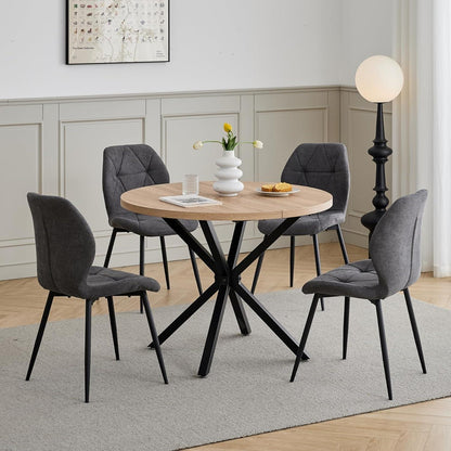 8 Esszimmerstühle Modern Gepolstert Dunkelgrau