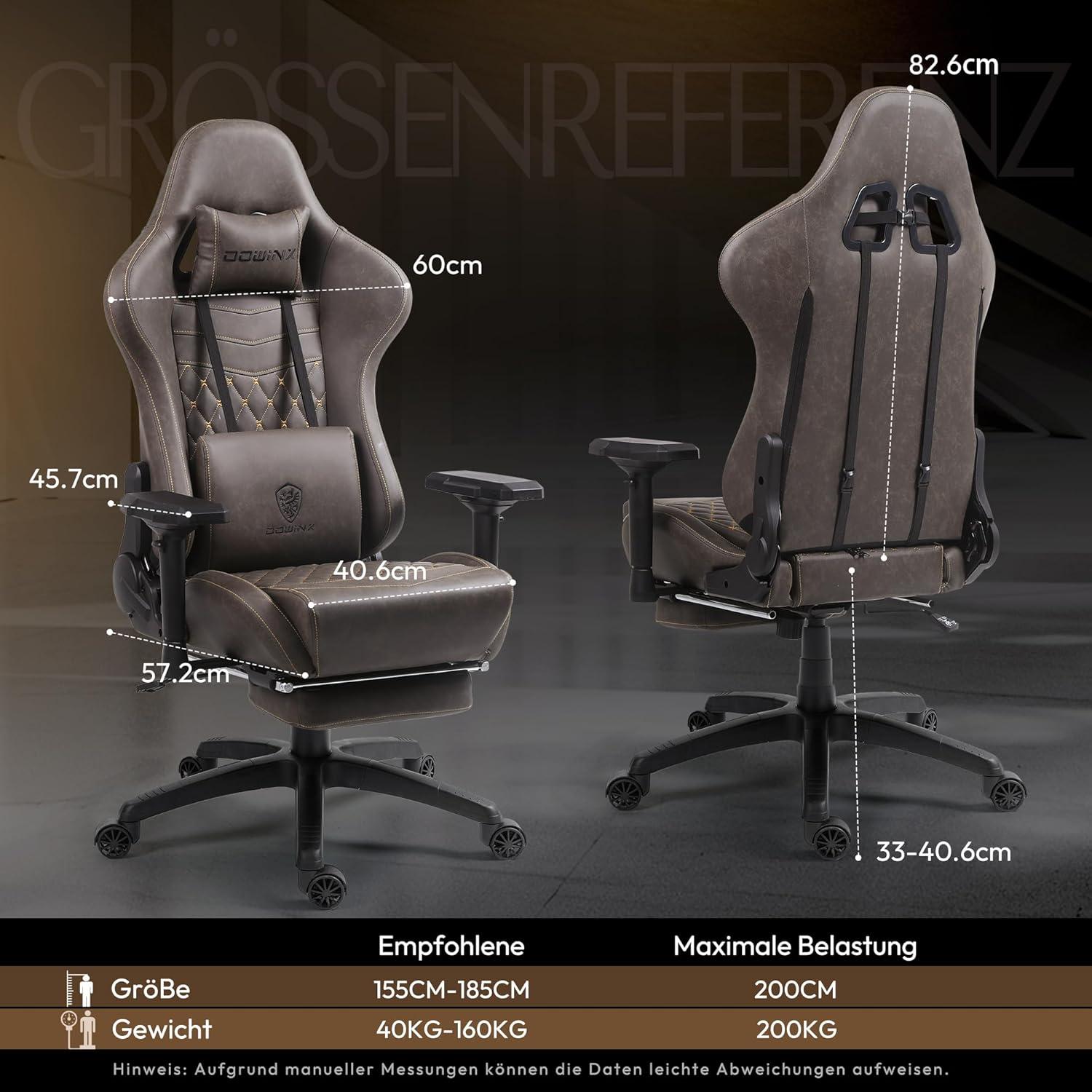 Ergonomischer Gaming Stuhl mit Massage und Fußstütze