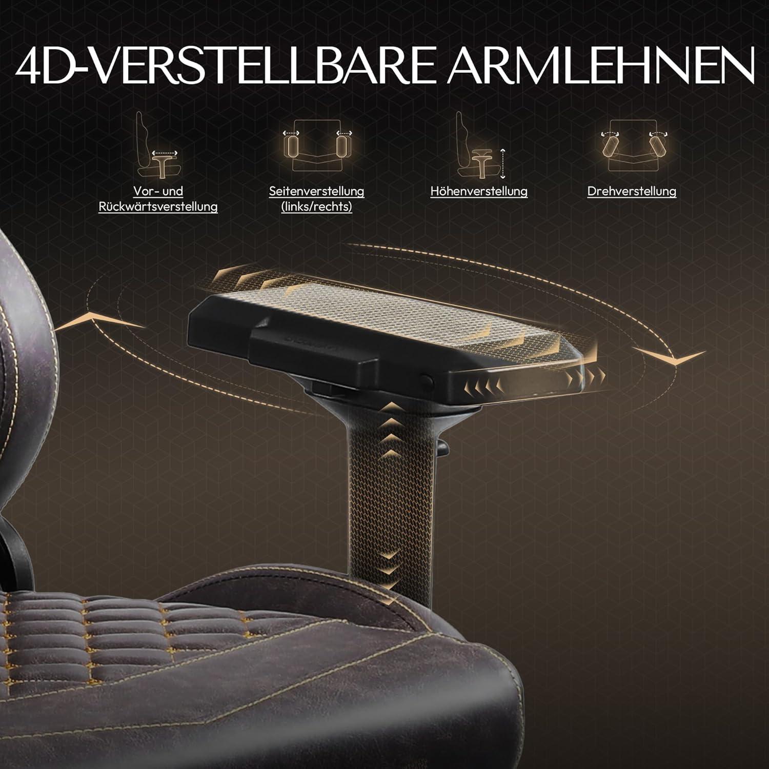 Gaming Stuhl Ergonomischer PC-Stuhl mit Massage Bürostuhl 4D Armlehnen