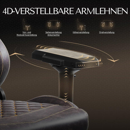 Gaming Stuhl Ergonomischer PC-Stuhl mit Massage Bürostuhl 4D Armlehnen
