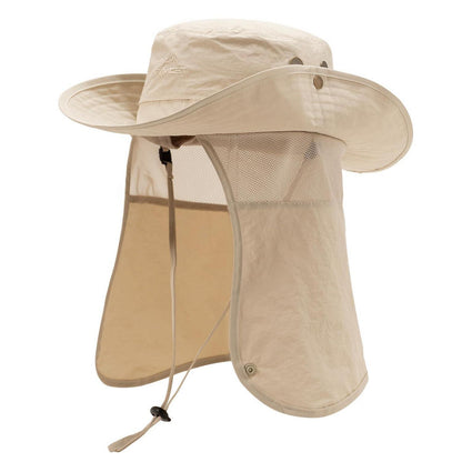 Sonnenhut mit Nackenschutz UPF 50 | Wasserdicht & Kühlend | Beige XL-XXL