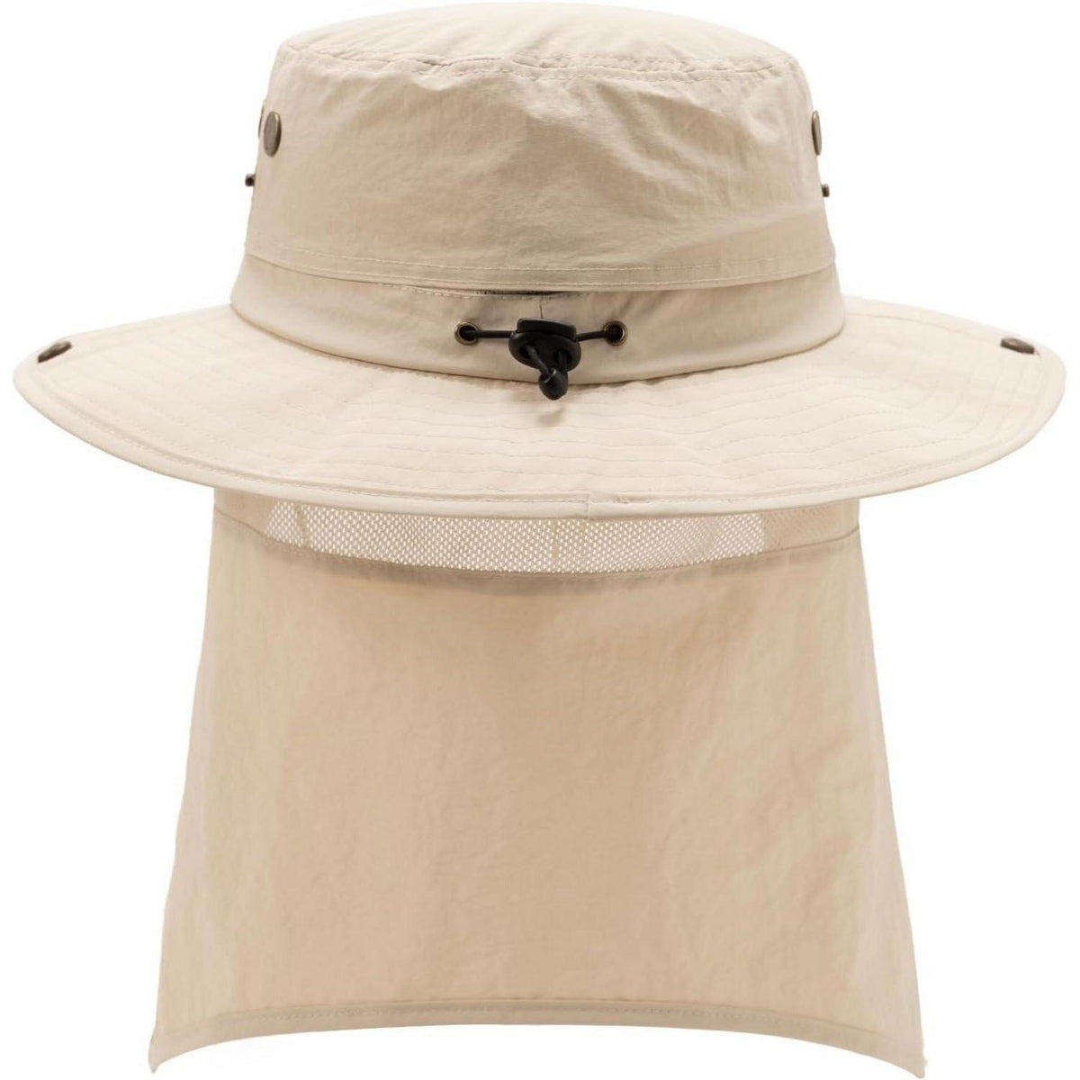 Sonnenhut mit Nackenschutz UPF 50 | Wasserdicht & Kühlend | Beige XL-XXL