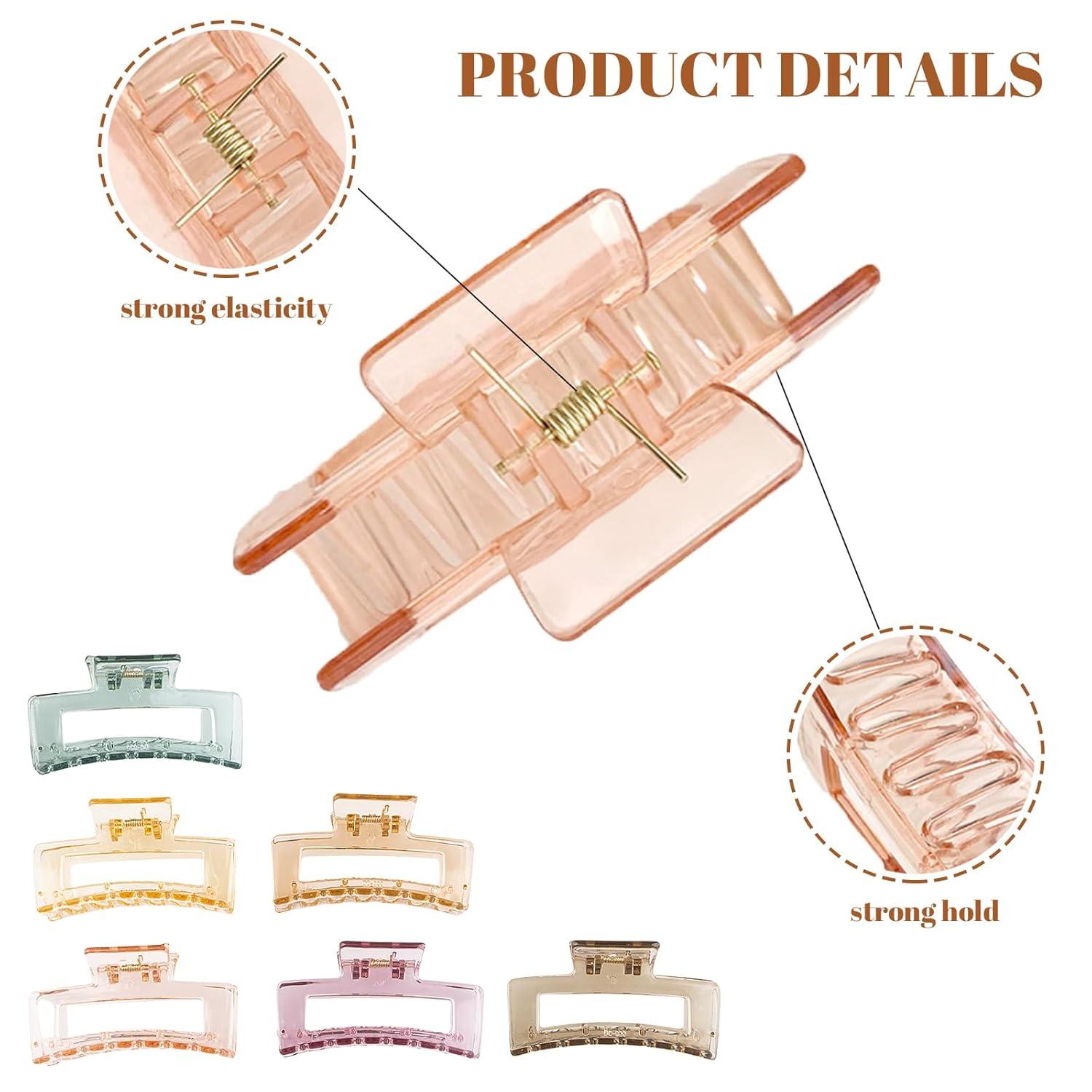 6er Set Acryl Haarklammern Groß Damen Starke Clips Dünnes & Dickes