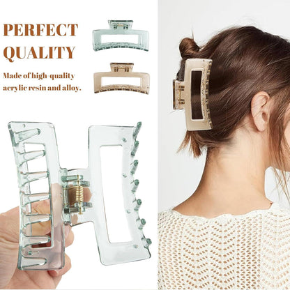 6PCS Acryl Haarklammern Groß Starke Claw Clips Damen Festem Halt