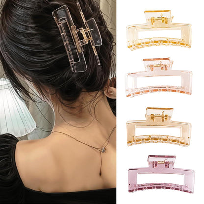 6er Set Große Acryl Haarklammern Damen Stark für Dickes Dünnes Haar