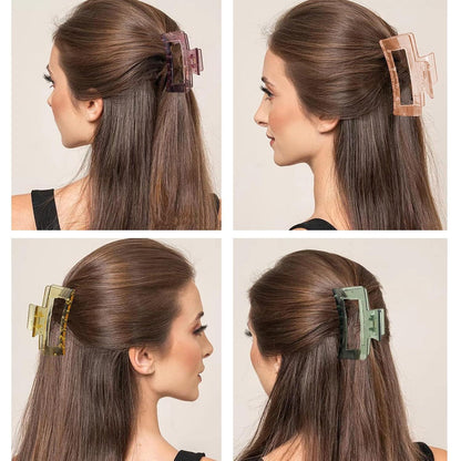 6er Set Große Acryl Haarklammern Damen Stark für Dickes Dünnes Haar