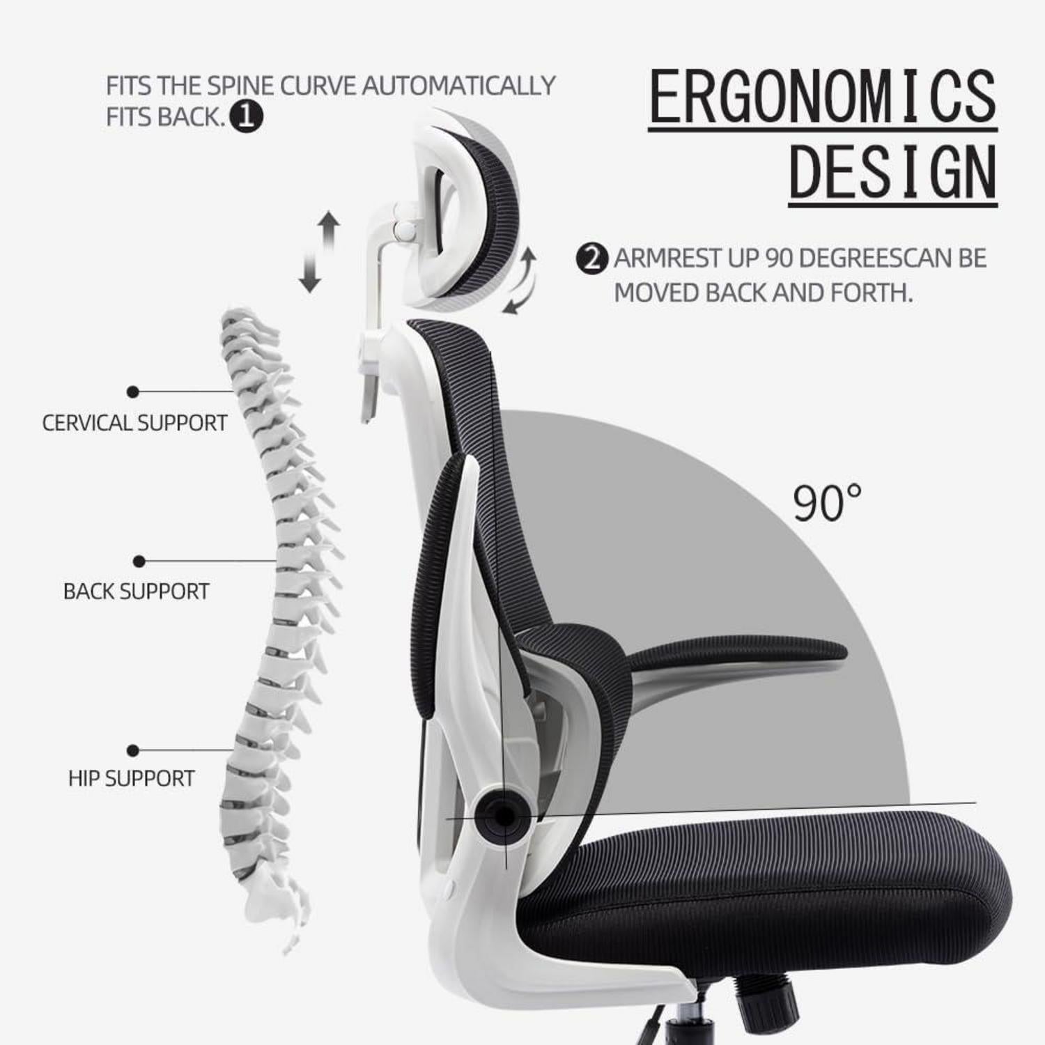 Ergonomischer Bürostuhl mit Kopfstütze und