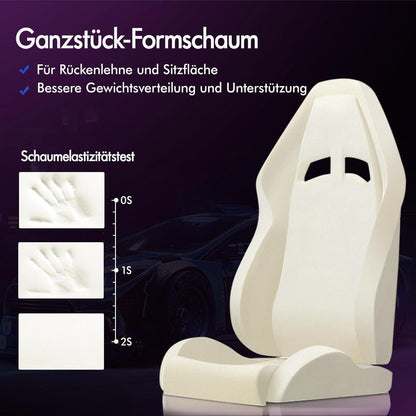 Gamer-Stuhl mit Fußstütze, Massagepunkten, 150° Neigung, ergonomisch, höhenverstellbar, 180 kg Tragkraft, Blau