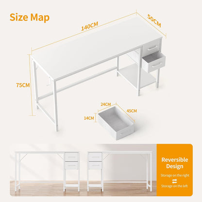 Schreibtisch mit Schubladen 140x50x75cm