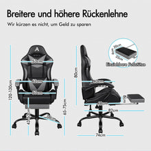 ALFORDSON Massage-Gaming-Stuhl mit LED und 150° Neigung in