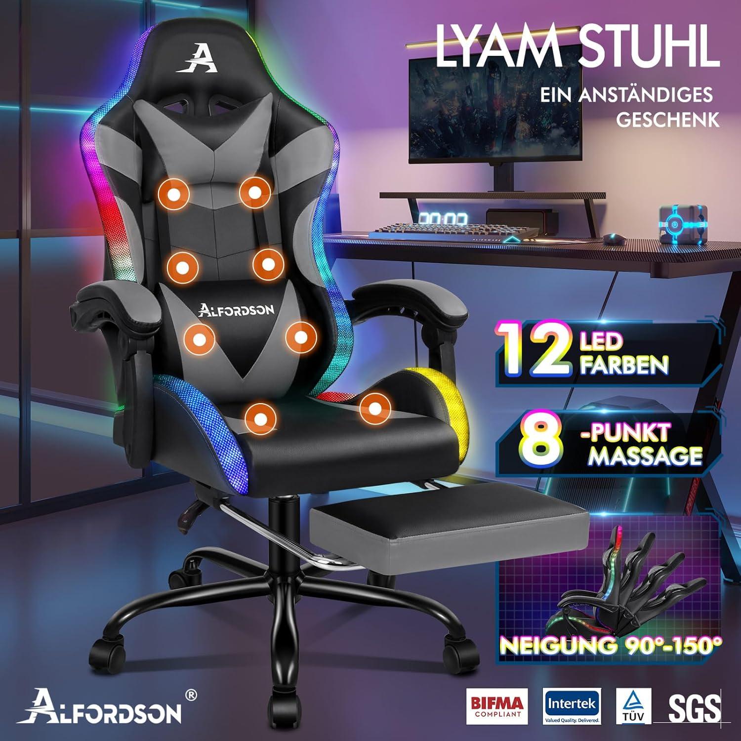 Massage-Gaming-Stuhl mit LED und