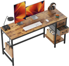 Schreibtisch mit Schubladen Industrie-Design Vintagebraun