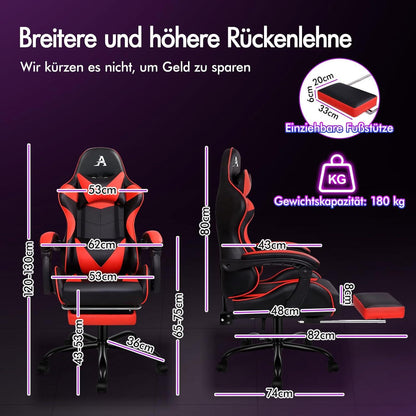 Gamer-Stuhl mit Massagepunkten und