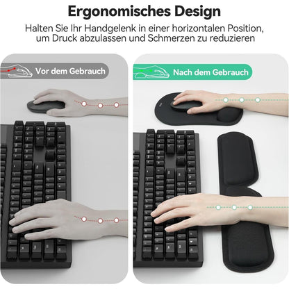 Ergonomisches Mauspad & Tastatur-Handgelenkauflage Set, faltbar, wasserdicht