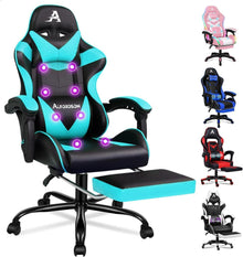 Gaming-Stuhl mit Fußstütze, Racing-Sessel, 8