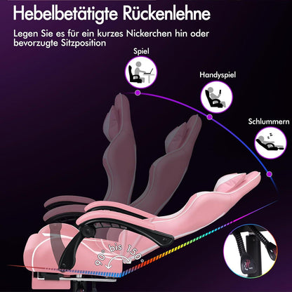 Gaming-Stuhl mit einziehbarer Fußstütze, 8