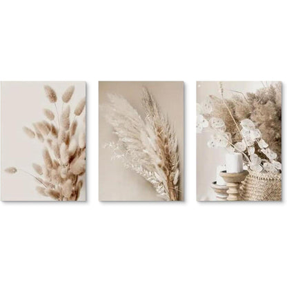 Boho Poster Set 3er Strand Landschaft Wandbilder Beige