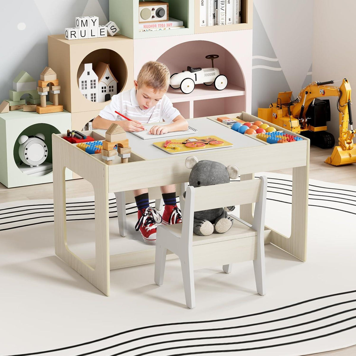 Kindersitzgruppe mit Stauraum und Tischplatte