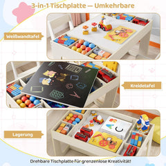 Kindersitzgruppe mit Stauraum und 2 Stühlen für Kinder ab 3