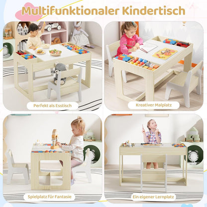 Kindersitzgruppe mit Stauraum und 2 Stühlen für Kinder ab 3