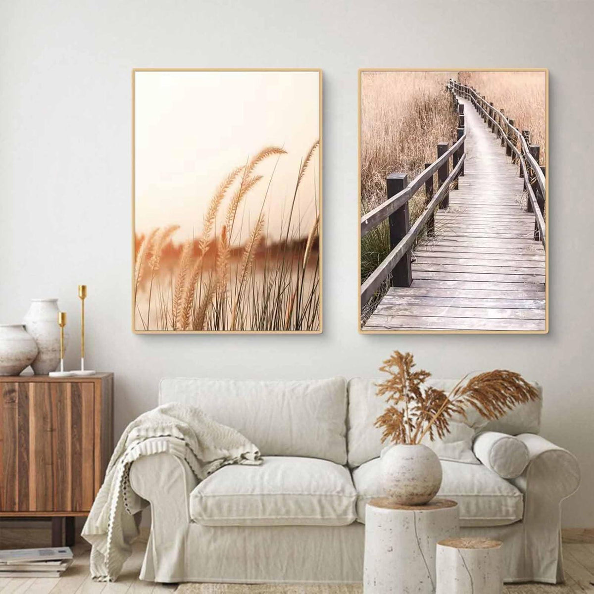 Boho Poster Set 3er Strand Landschaft Leinwandbild 50x70cm