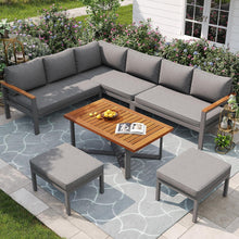 6-teilige Gartenmöbel Sitzgruppe für 7-8 Personen Outdoor