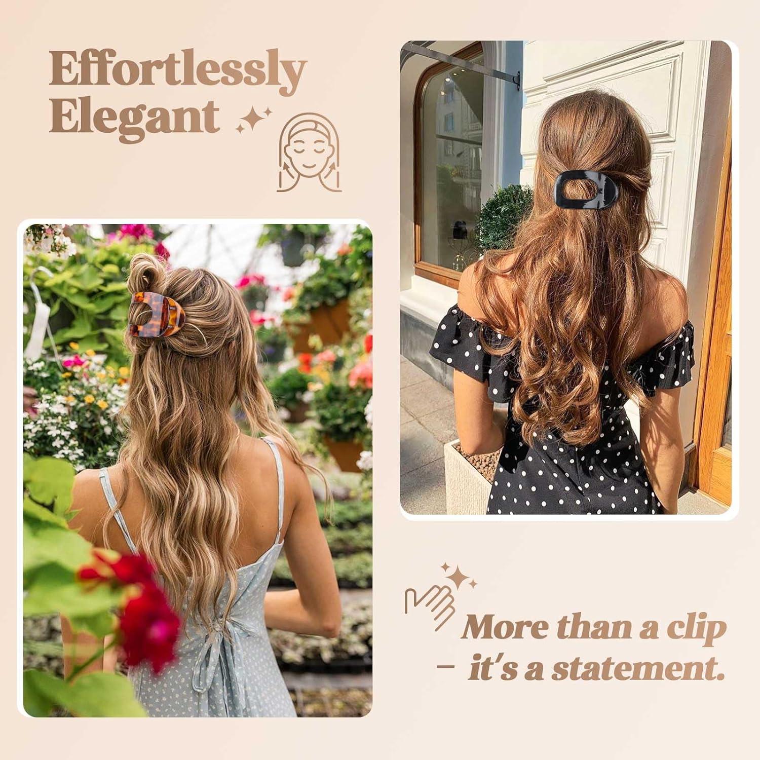 5 Stk. Flache Haarspangen Damen - Groß, Leicht & Rutschfest