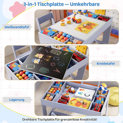 Kindersitzgruppe mit Stauraum und Tisch für Kinder ab 3 Jahren