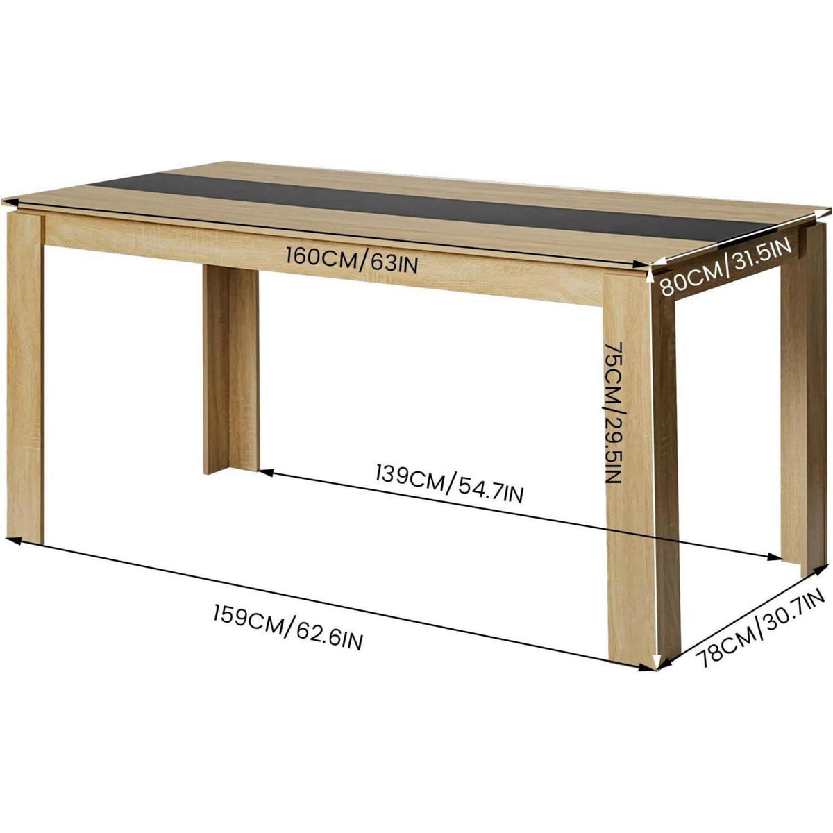 Essgruppe Esstisch 160cm Eiche & 6 Esszimmerstühle Grau