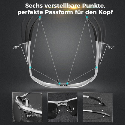 Polarisierte Sportsonnenbrille Herren mit Metallrahmen UV400
